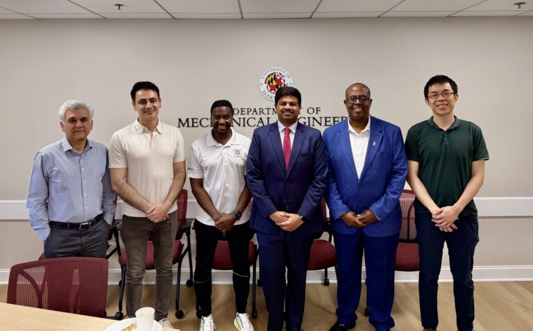 Vivek Manepalli with faculty after his Ph.D. defense at the University of Maryland.
